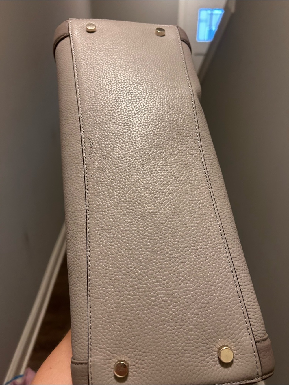 kate spade Pebbled Leather Tote in Taupe - Picture 3 of 5